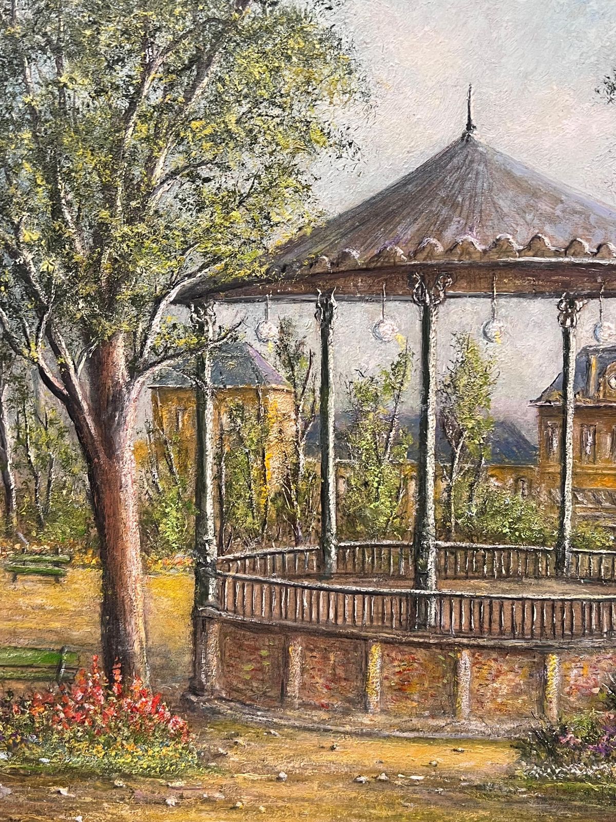 Jean Fouriesummer Grandstand In A Floral Garden Grounds Oil Landscape Painting photo 458.0
