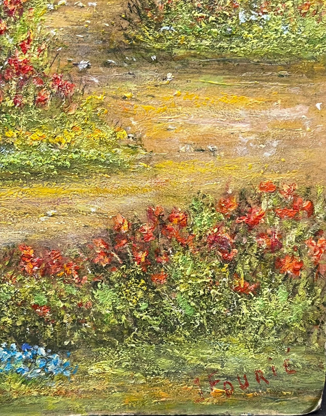 Jean Fouriesummer Grandstand In A Floral Garden Grounds Oil Landscape Painting photo buy