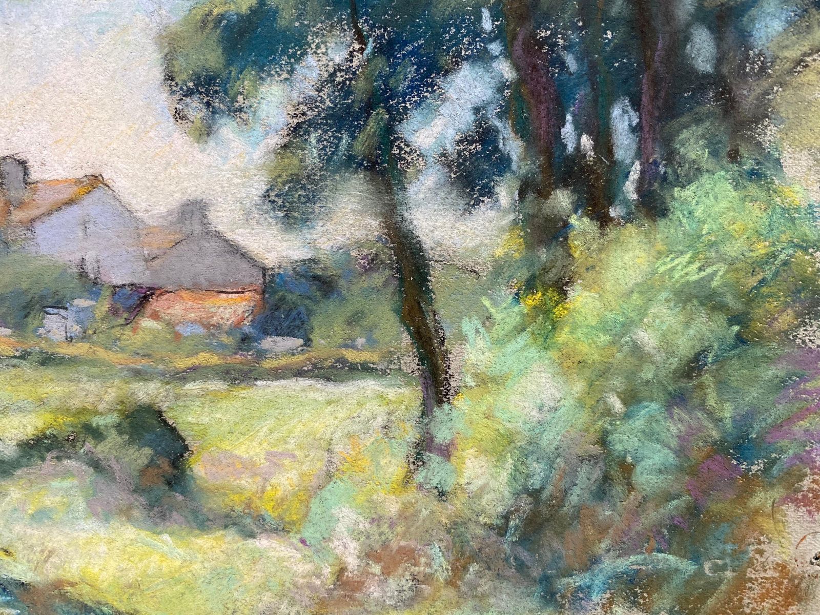 Unknowncamille Meriot Mid 20th Century Pastel French Impressionist Painting Rural Fieldcirca 1900s photo 342.0