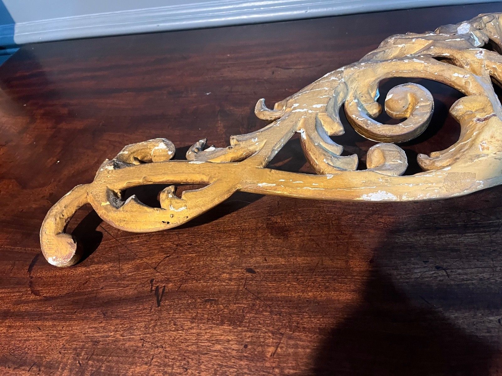 Furniture Antique Carved Wood With Gesso & Gilt Beautiful Decorative Unique Item 1800’s photo