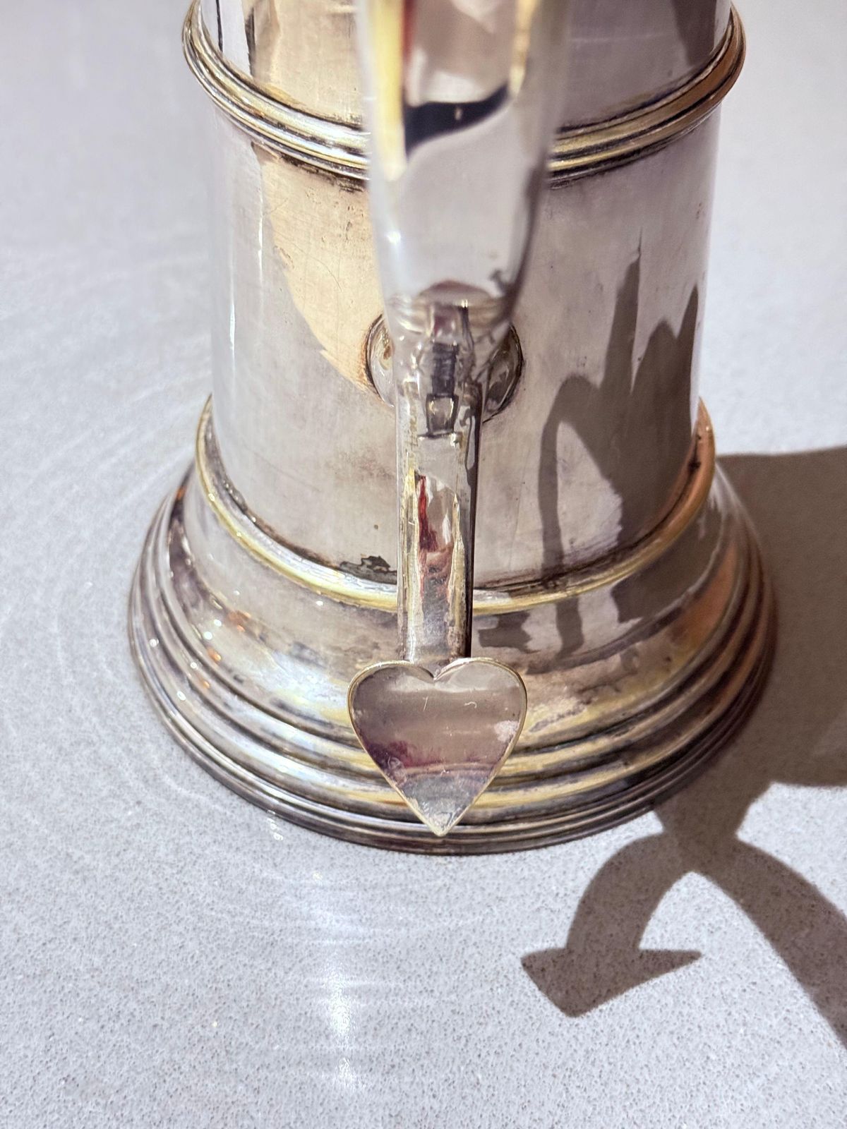 Antique English Silver Plated Coffee Pot With Hinged Lid, Ornate Hot Water Pot photo vintage