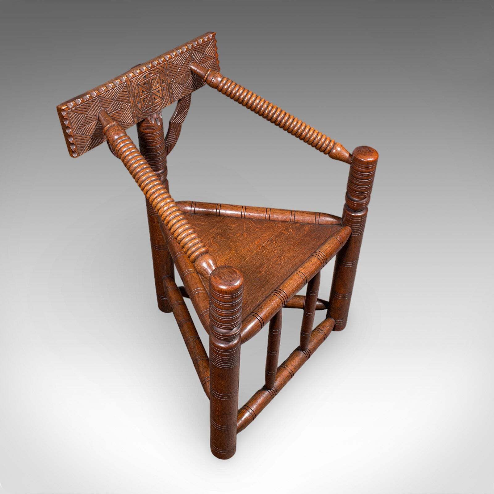 Antique Turner's Chair, English, Oak, Old Saxon, Elbow Seat, Victorian, C.1900 photo vinterior