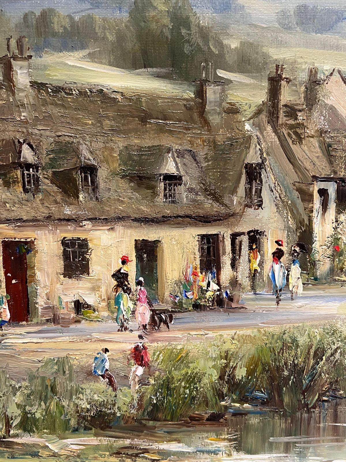 Donald Jennings Arlington Row Bibury The Cotswolds England Original Signed Oil Painting 1996 photo for sale