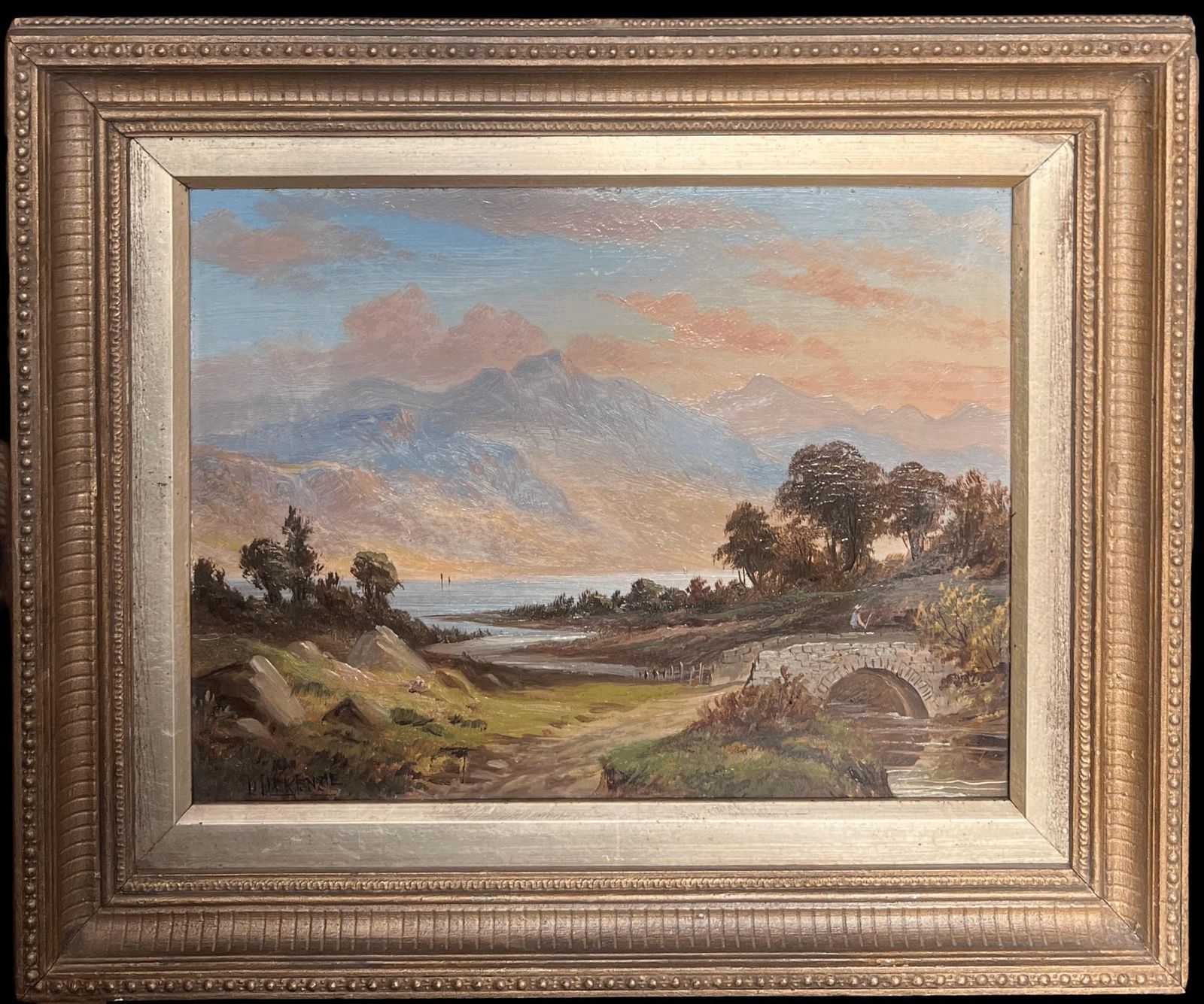 Fine Victorian Scottish Oil Painting By Edwin Landseer's Sister Figures Highland