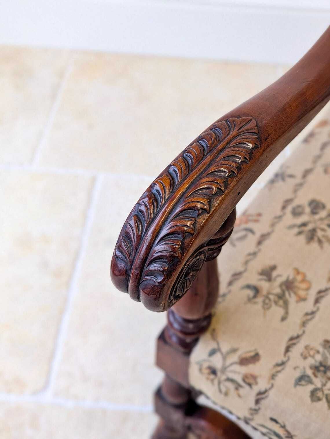 Pair Of Antique Late Victorian Walnut Armchairs C.1890 photo Furniture