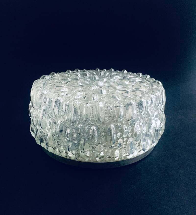 1960's Round Glass Sconce Wall Lamp By Helena Tynell For Glashutte Limburg photo 299.0