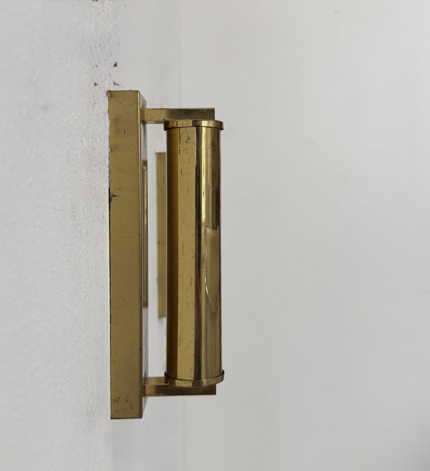 Pair Of Vintage Modernist Adjustable Wall Lights Brass France 1970 photo 550.0
