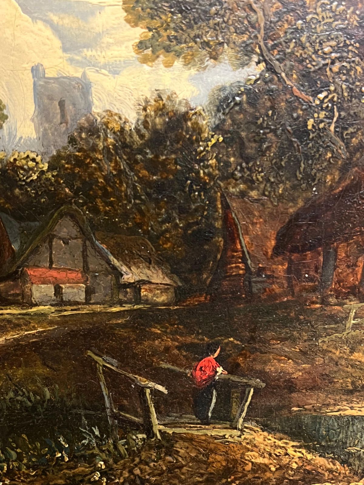 Norwich School Mid 19th Century English River Landscape Cottage And Figure On River Wherry Mid 19th Century photo vinterior