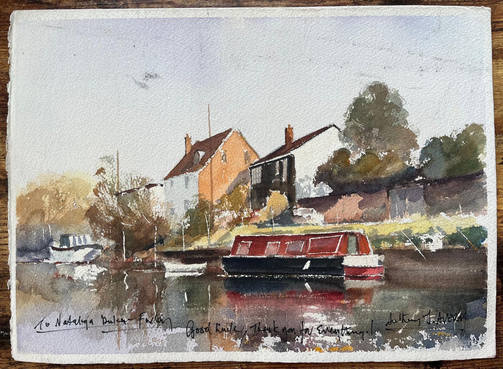 Anthony Avery British Impressionist Watercolor Of Landscape Of Hay On Wye photo vinterior