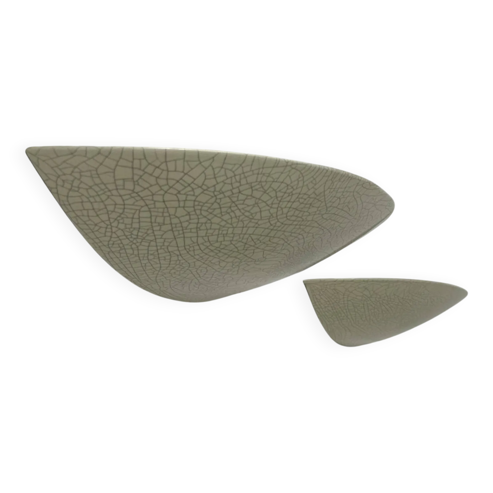 Pair Of Vintage Crackle Glazed Porcelain Wall Sconces, France, 1970