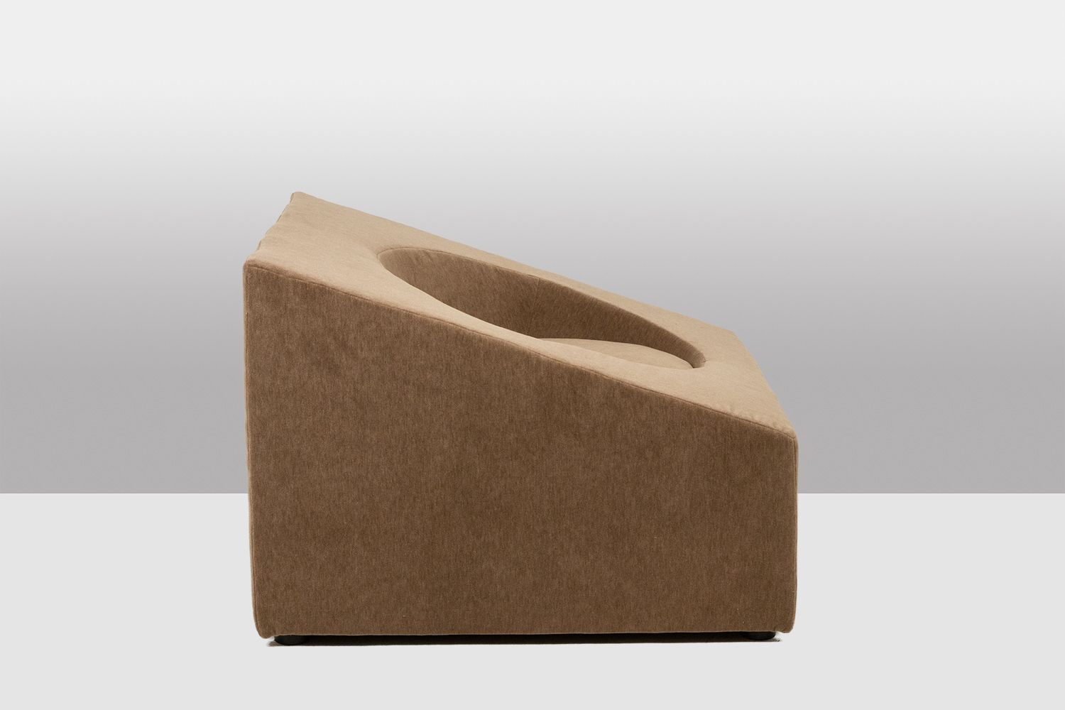 Pair Of Cubic Armchairs In Beige Mohair Fabric. Contemporary. photo for sale
