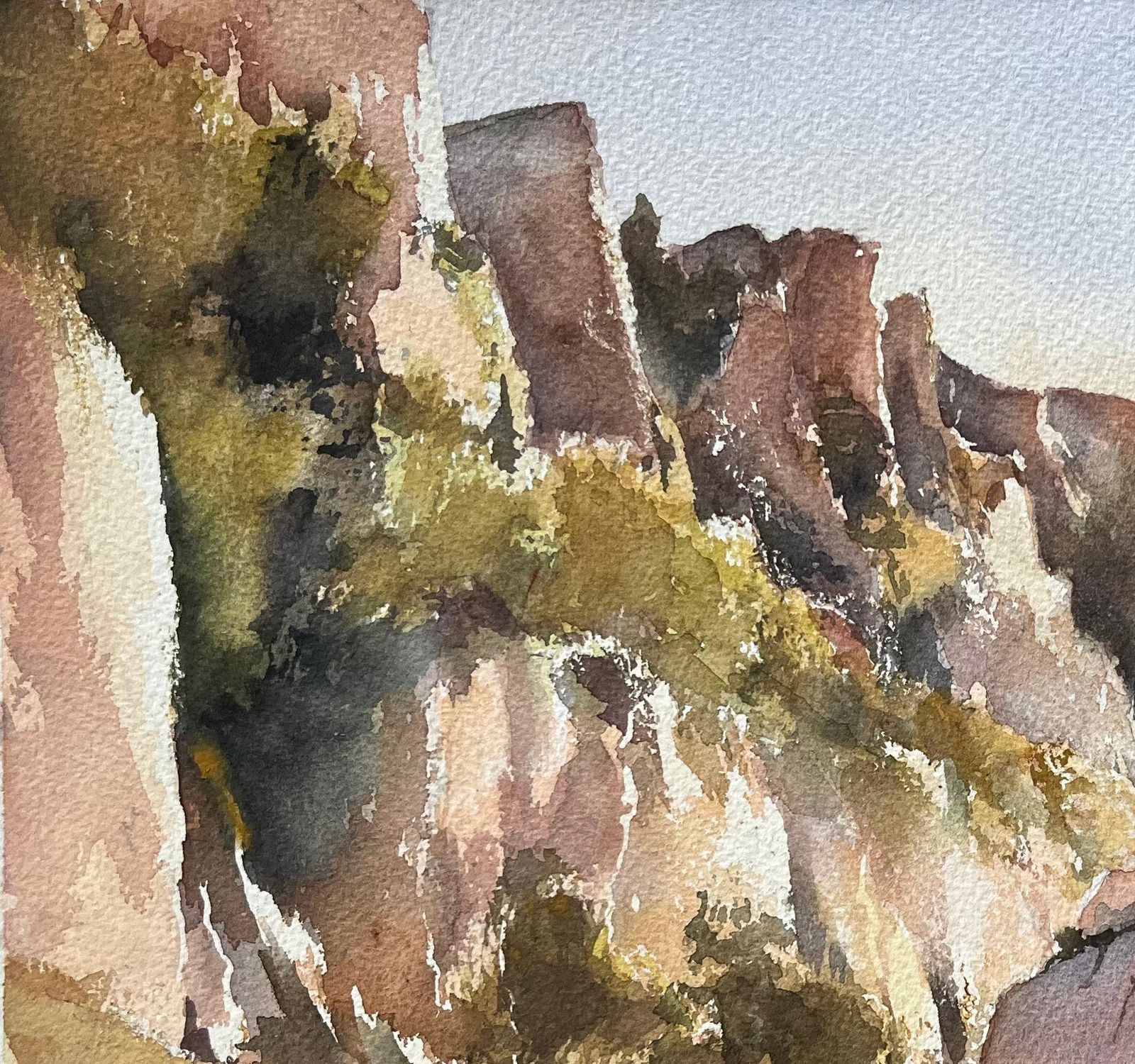 Anthony Avery British Impressionist Watercolor Of A Rocky Gorge Landscape photo for sale