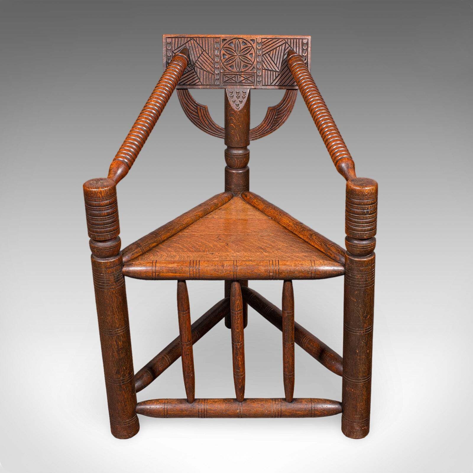 Antique Turner's Chair, English Oak, Warwick, Old Saxon, Elbow Seat, Victorian photo furniture