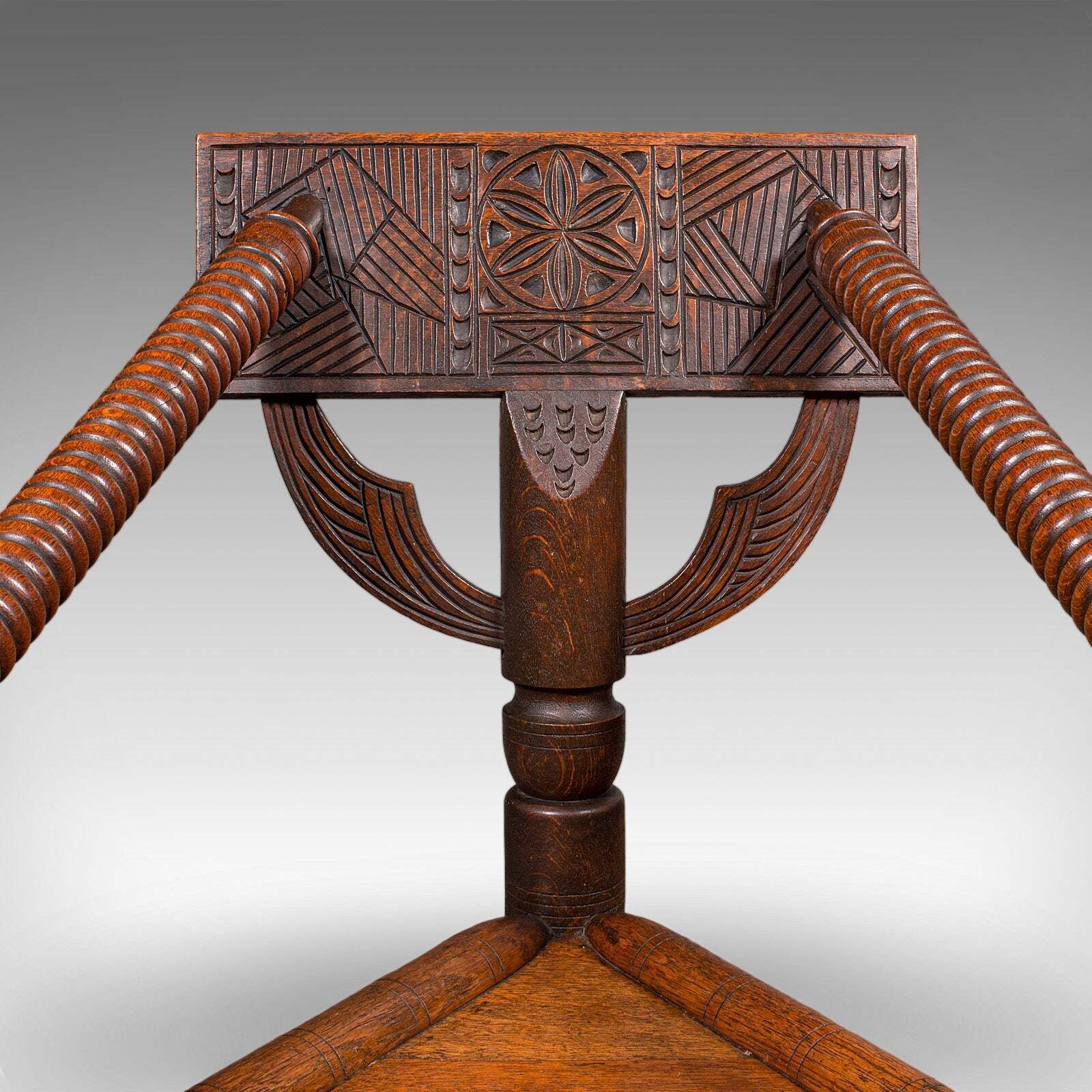 photo furniture Antique Turner's Chair, English Oak, Warwick, Old Saxon, Elbow Seat, Victorian