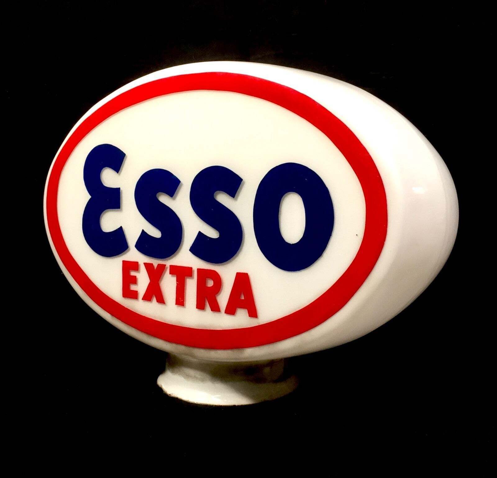 Antique Advertising Original Glass Esso Extra Motor Oil Petrol Pump Globe C1951 photo buy