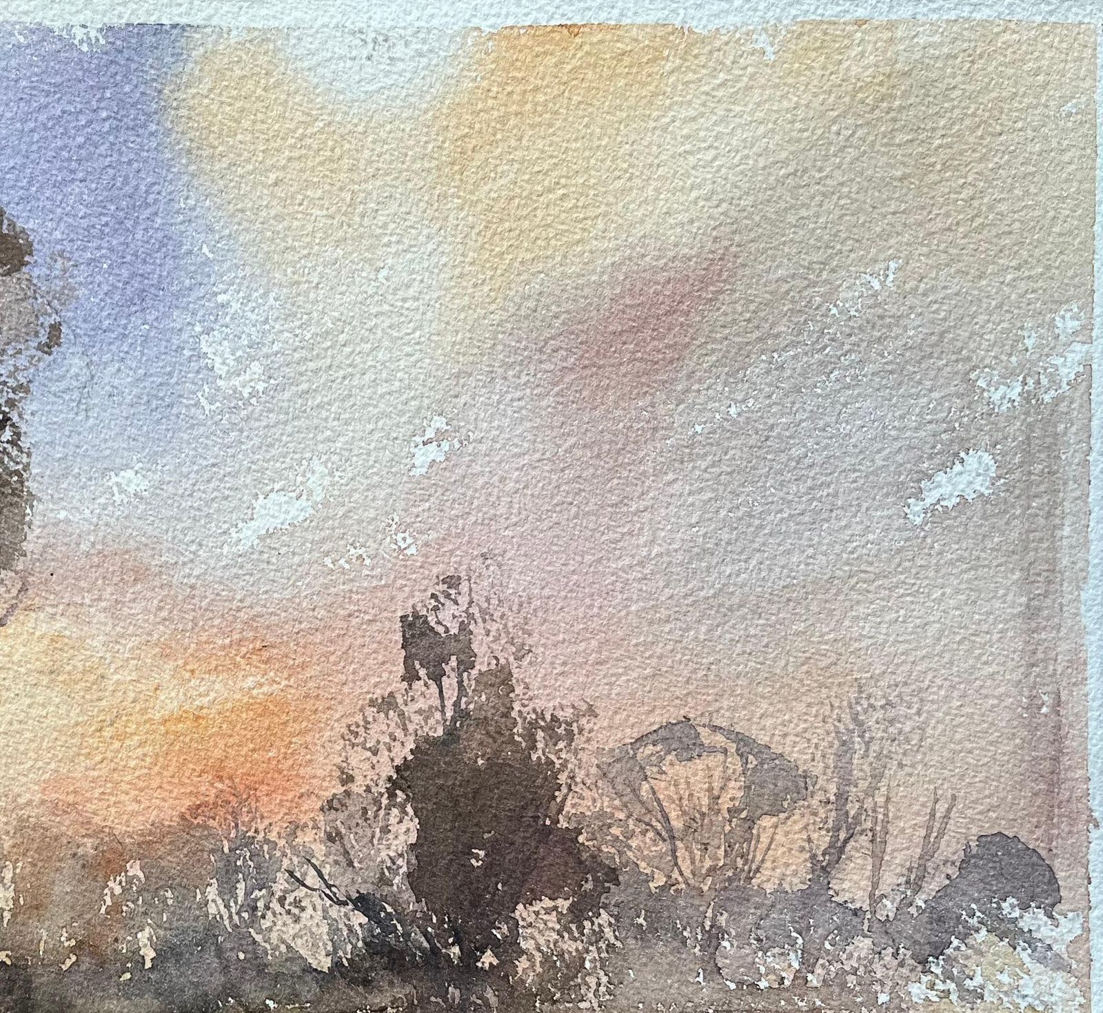 Anthony Avery British Impressionist Watercolor Of A Tranquil Sunset Over Calm Waters photo Art