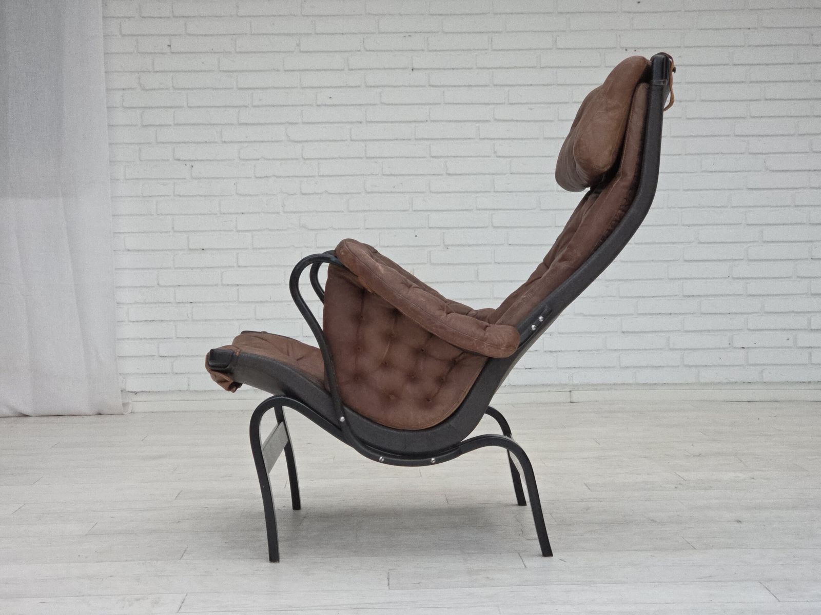 Furniture 1970s, Swedish Design By Bruno Mathsson, Model "Pernilla",  Furniture Leather. photo