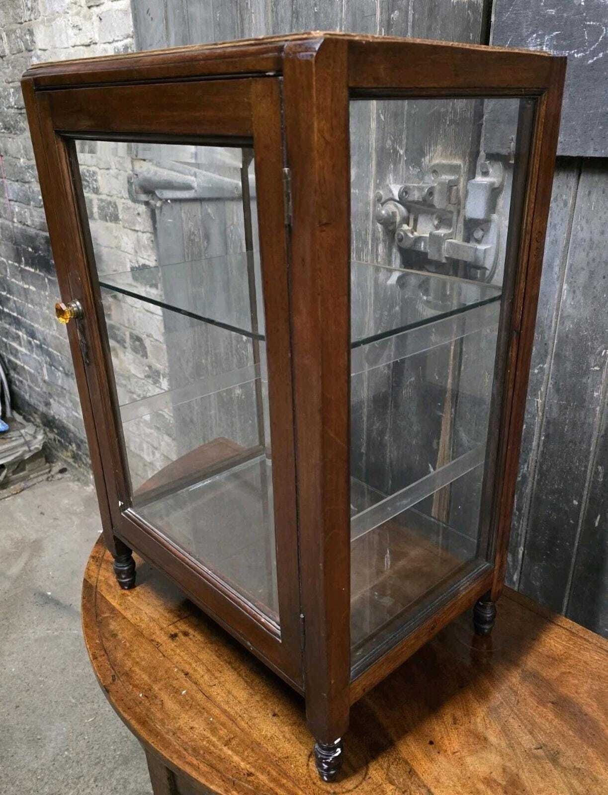 Antique Victorian 19th Century Mahogany Shop Medicine Display Cabinet photo 425.0
