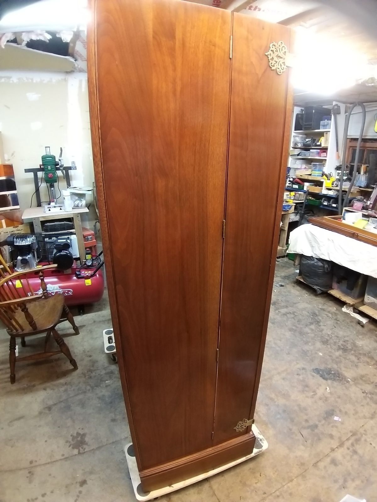 1926 Ladies Compactom Wardrobe "Y Y Model" Walnut With Metal Filigree Detail. photo buy