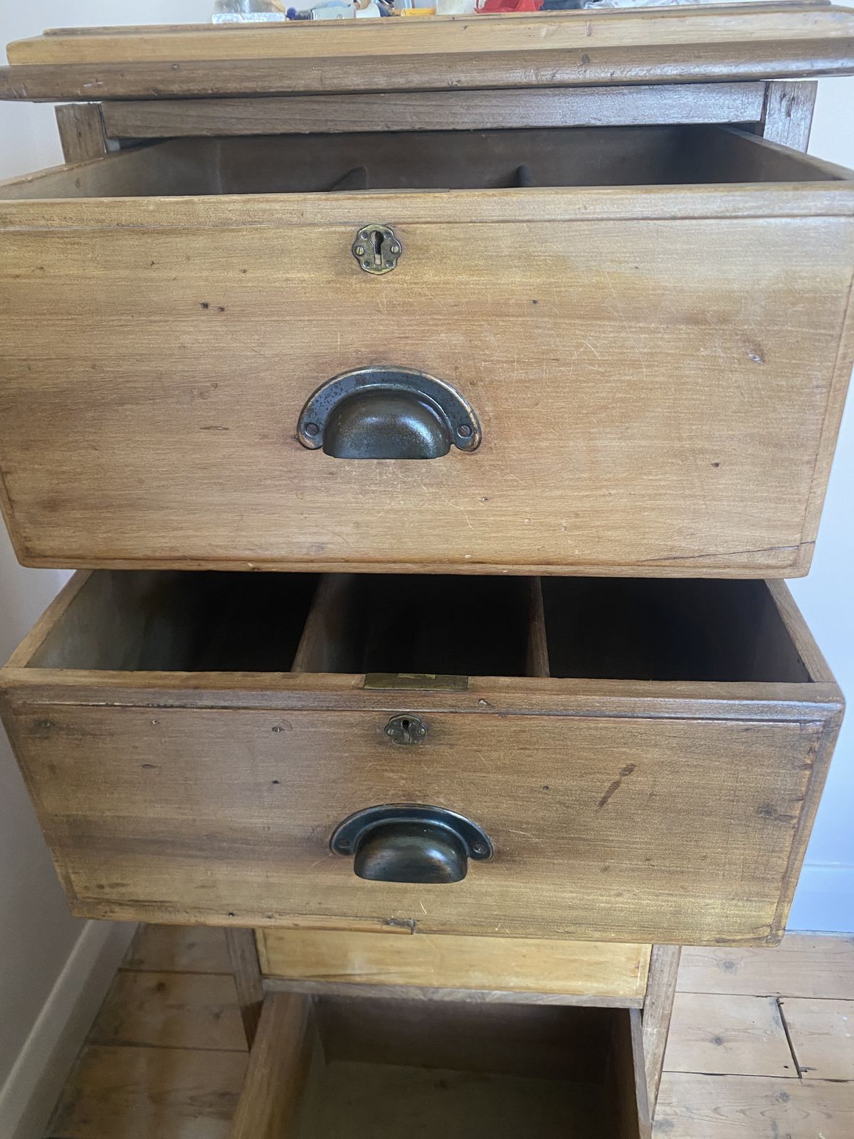 Edwardian Pitch Pine Filing Cabinet, Four Drawers. photo Furniture