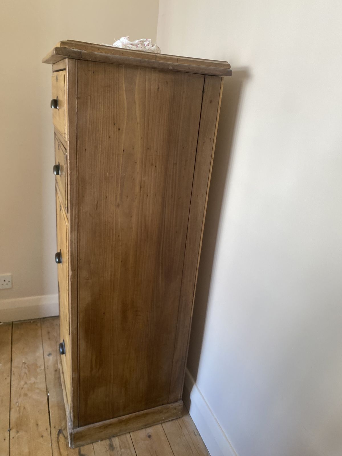 Edwardian Pitch Pine Filing Cabinet, Four Drawers. photo vintage