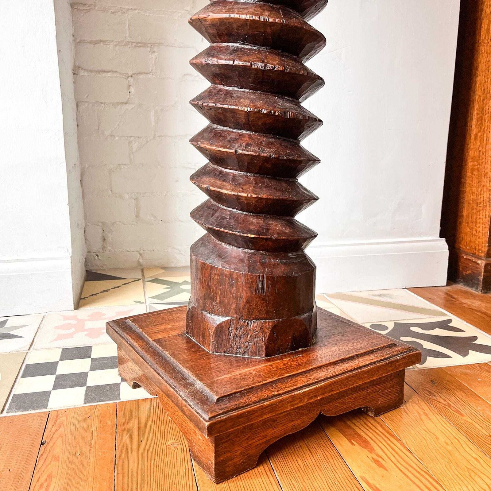 French Vintage Wine Press Screw photo Home Decor