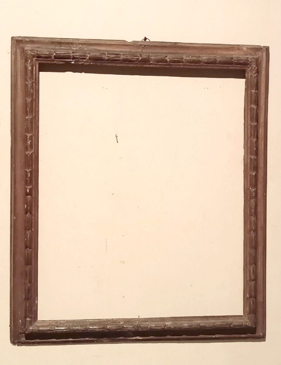 Antique Lacquered Frame By Salvator Rosa, Italy, 17th Century, 104x90 Cm
