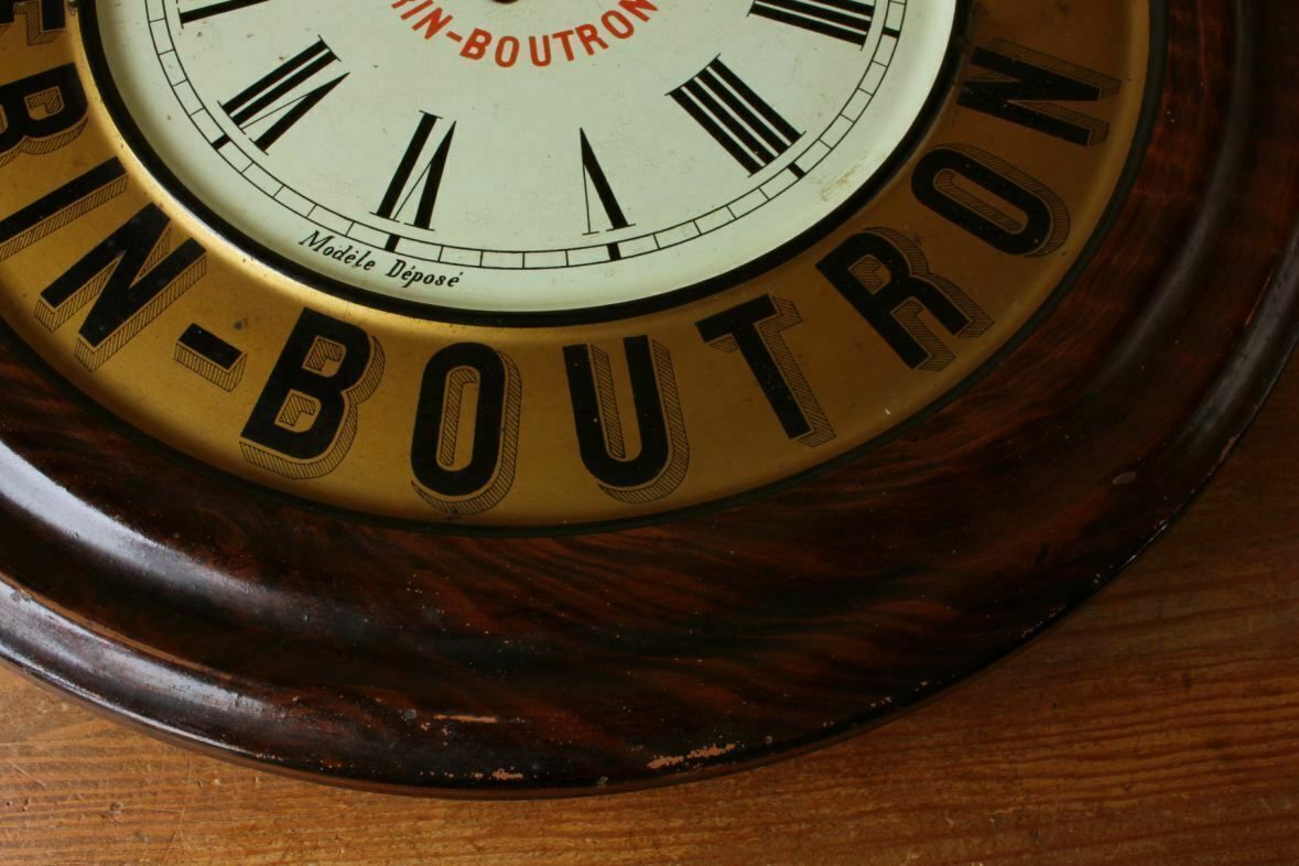 Home Decor French Chocolate Wall Clock. Guerin Boutron Chocolat Advertising Sign. photo