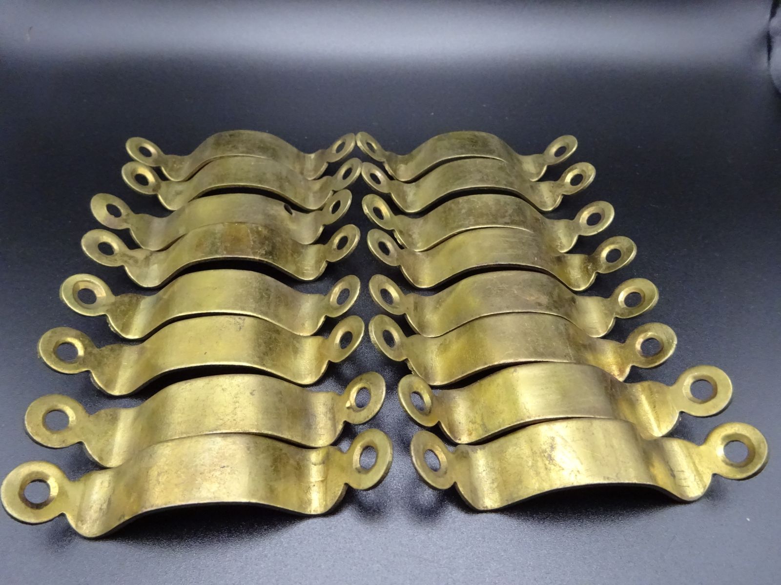 16 Reclaimed Brass Stair Rod Brackets/Holders photo Home Fixtures