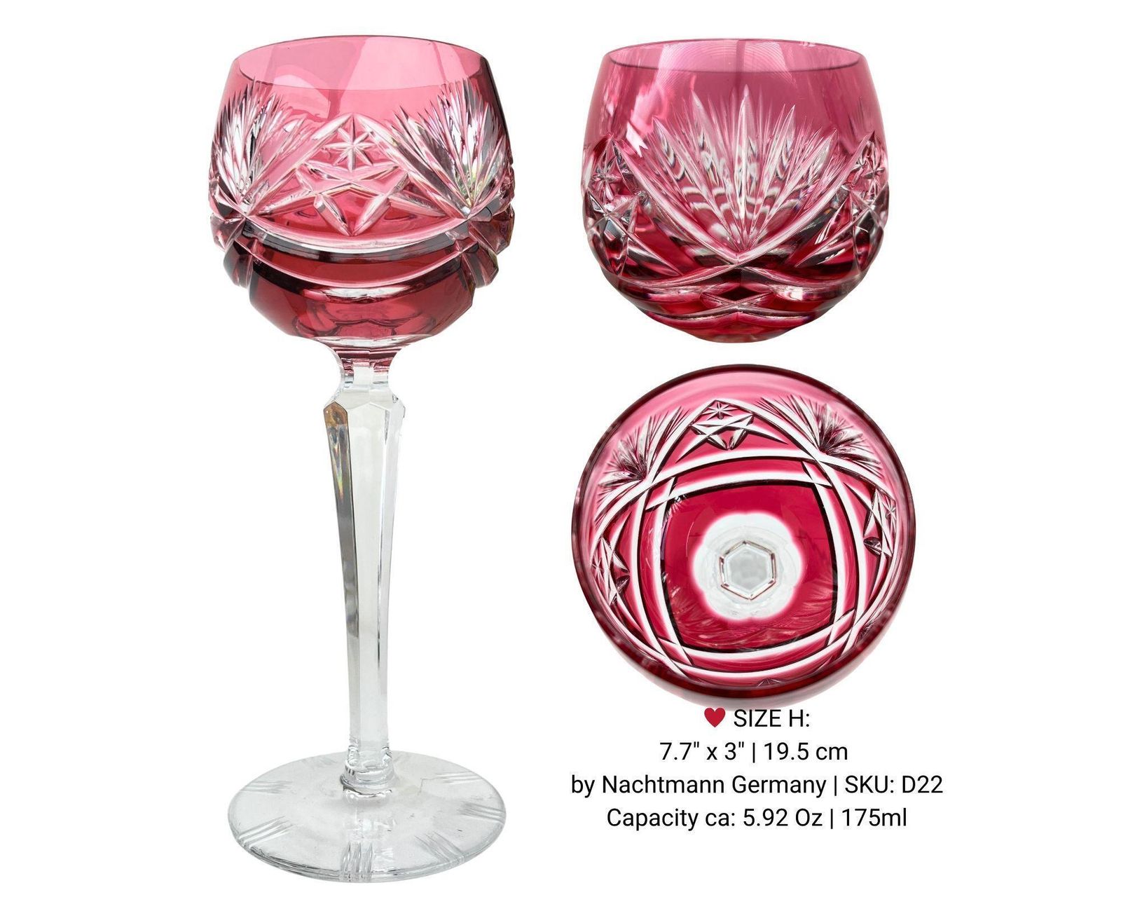 Nachtmann Wijnglazen Rood | 6 Stuks | Geslepen Kristal 124 photo furniture