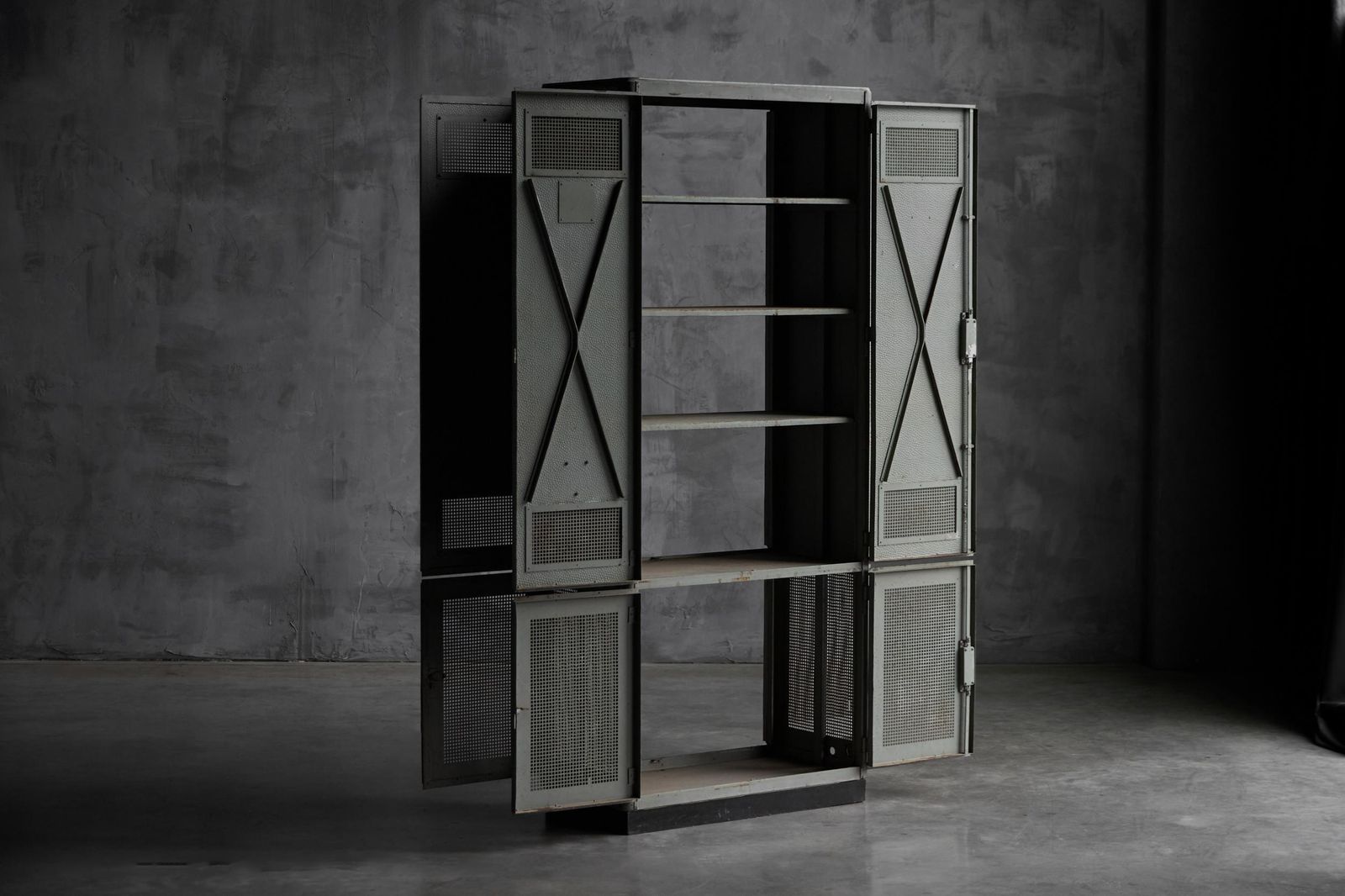 Industrial Steel Cabinet, France, 1960s photo vintage