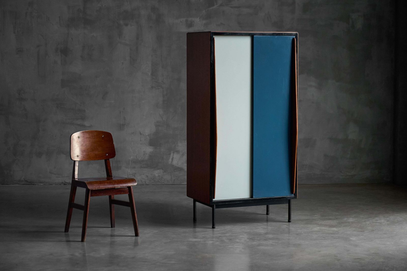 Modernist Wardrobes By Willy Van Der Meeren For Tubax, Belguim, 1950s photo vintage