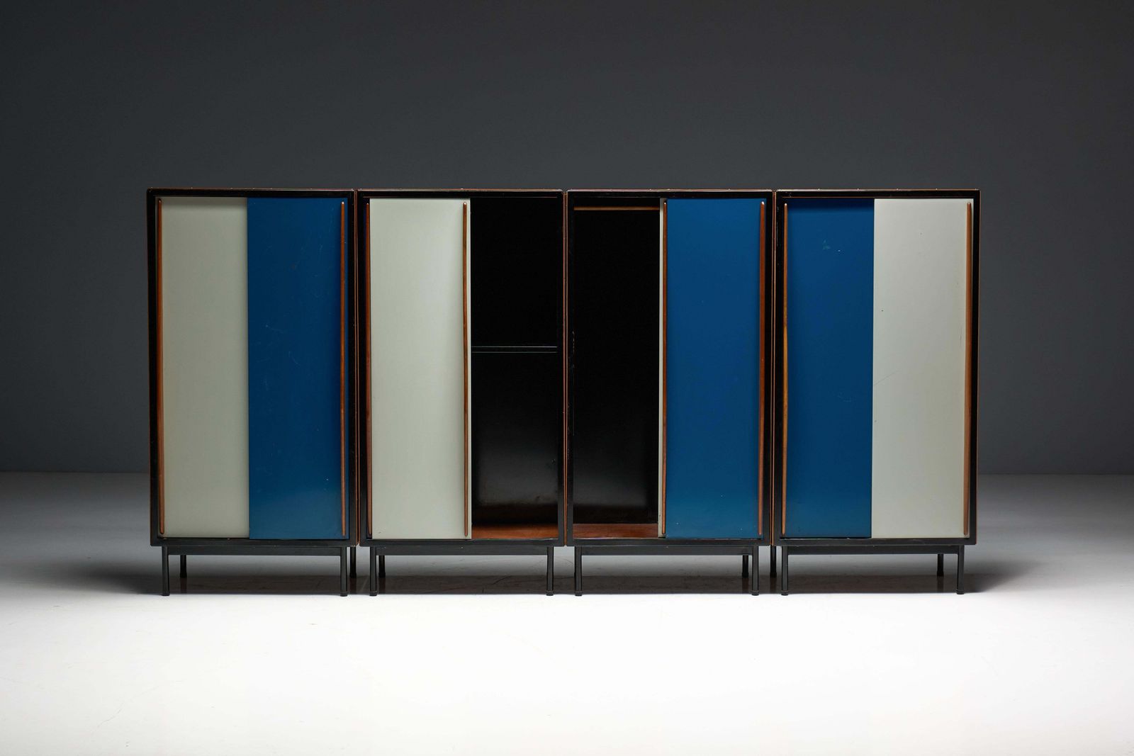 Furniture Modernist Wardrobes By Willy Van Der Meeren For Tubax, Belguim, 1950s photo