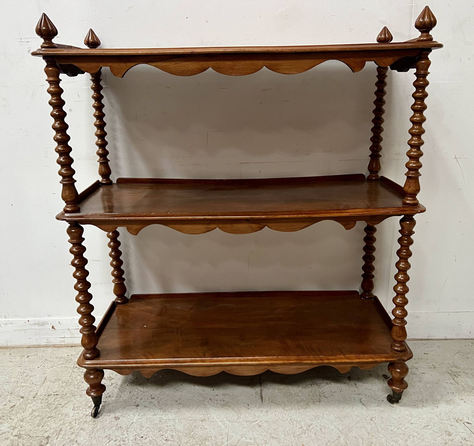 Napoleon III Console Table With Three Shelves In Mahogany And Veneer, 19th Century photo Furniture