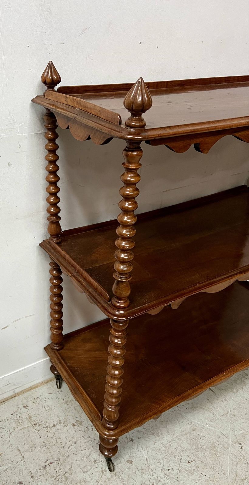 Napoleon III Console Table With Three Shelves In Mahogany And Veneer, 19th Century photo vinterior