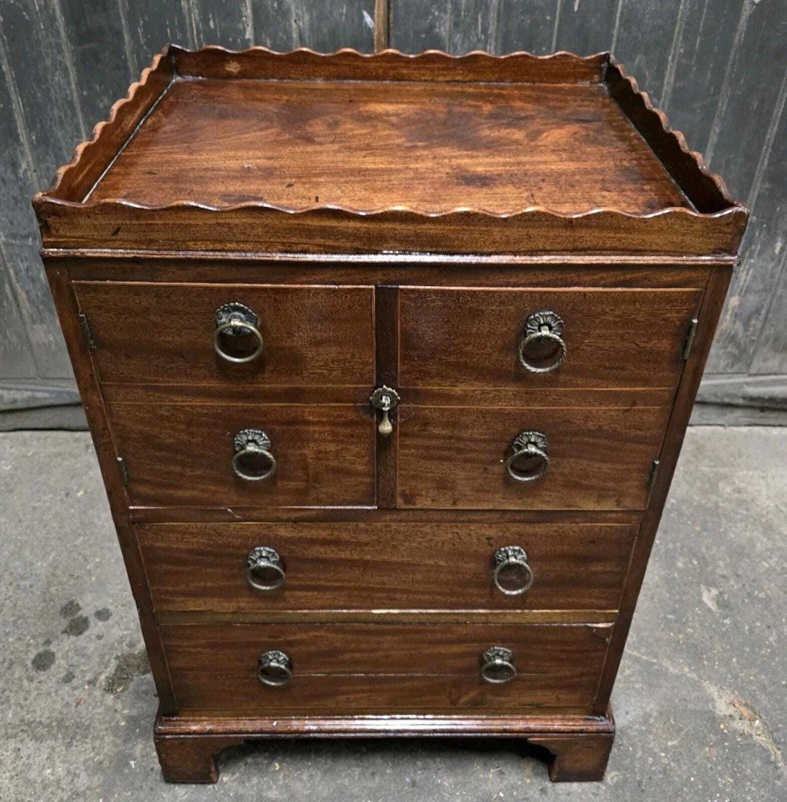 Antique 19th Century Regency Mahogany Chesf Of Drawers Cabinet photo furniture