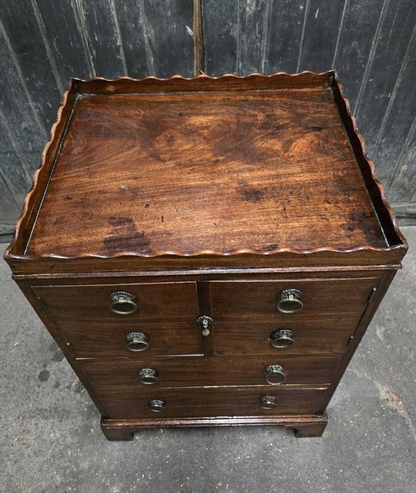 Antique 19th Century Regency Mahogany Chesf Of Drawers Cabinet photo vintage