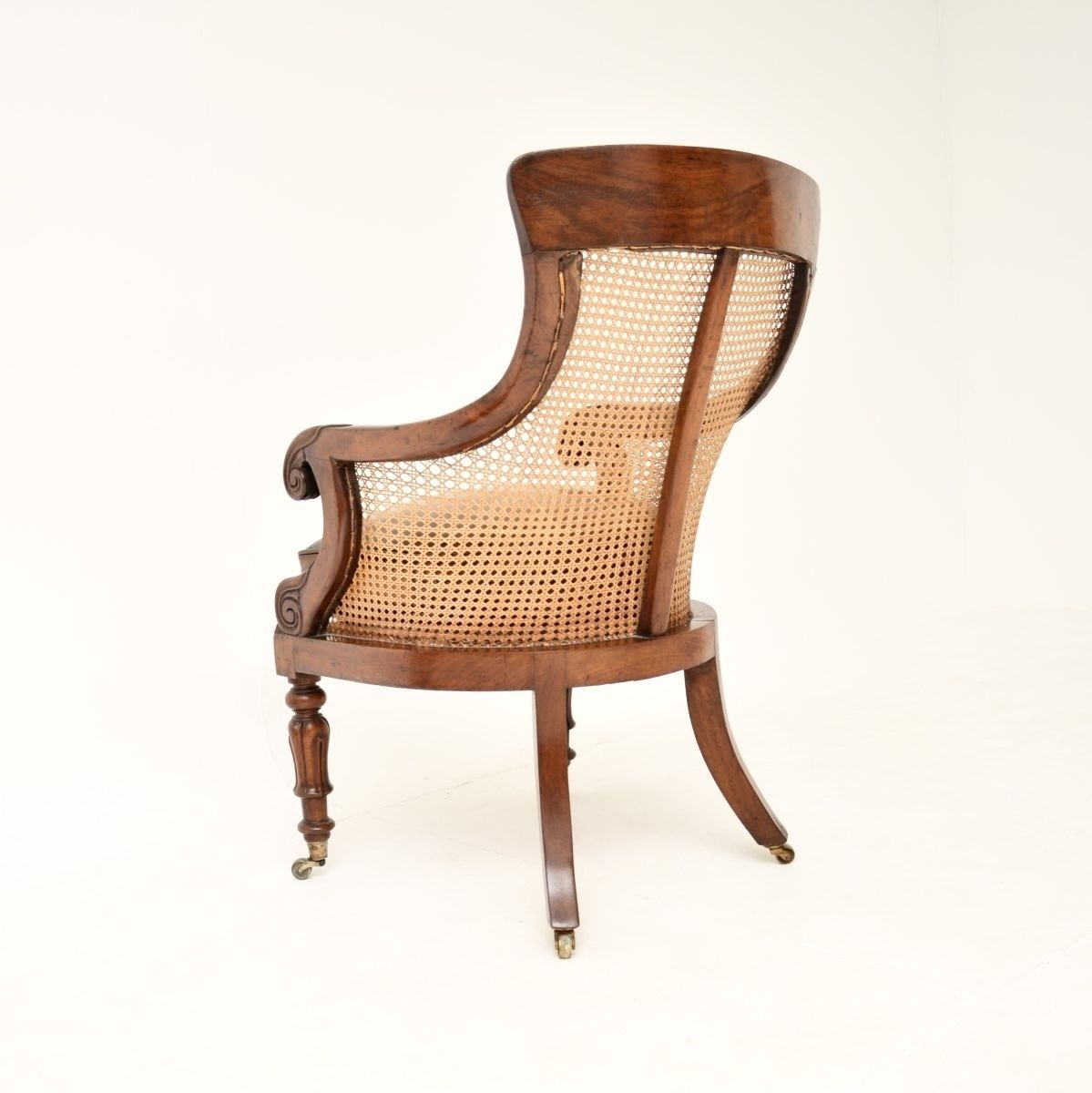 photo furniture Antique William IV Period Mahogany And Leather Caned Armchair