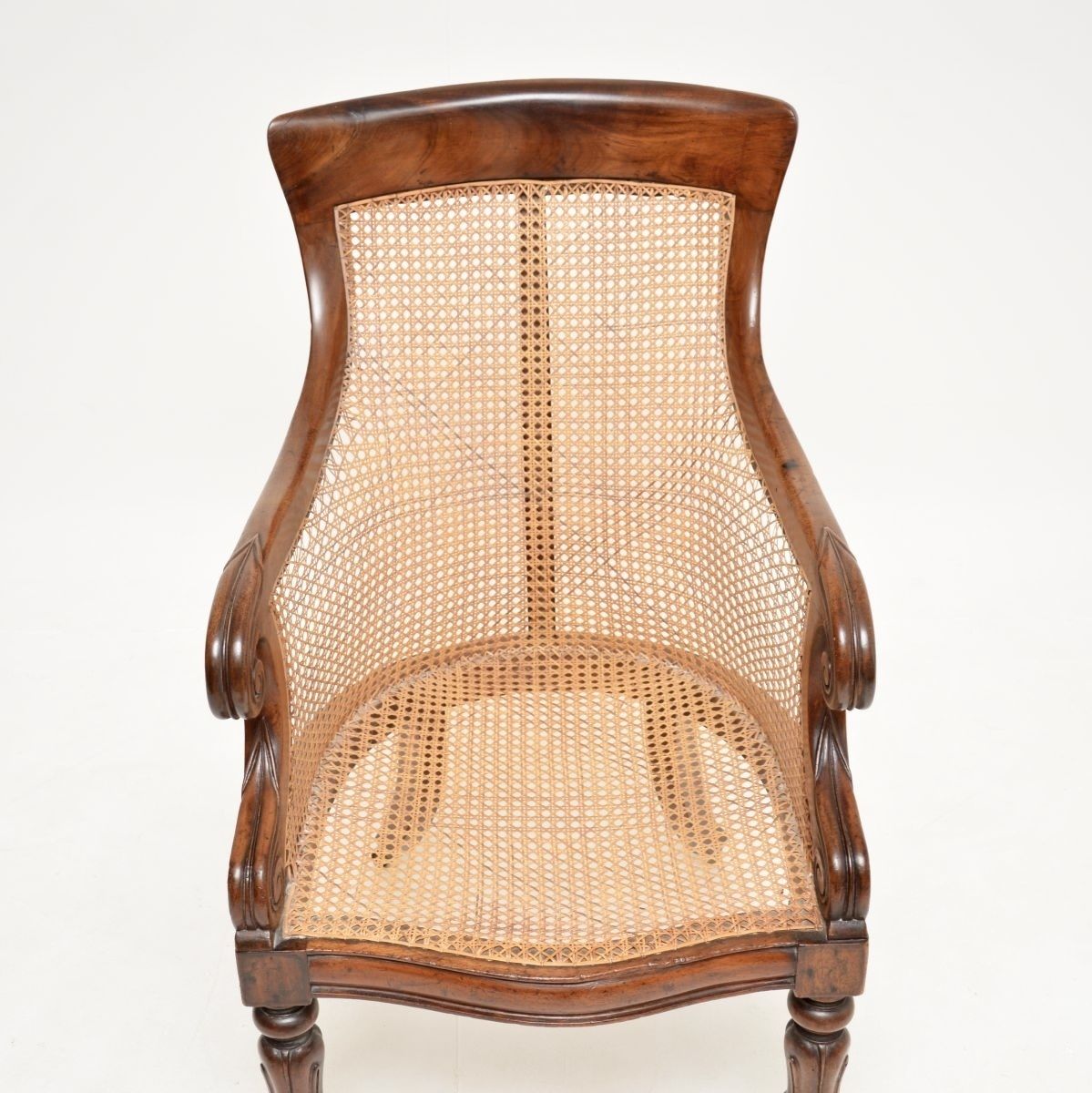 2048.0 Antique William IV Period Mahogany And Leather Caned Armchair photo