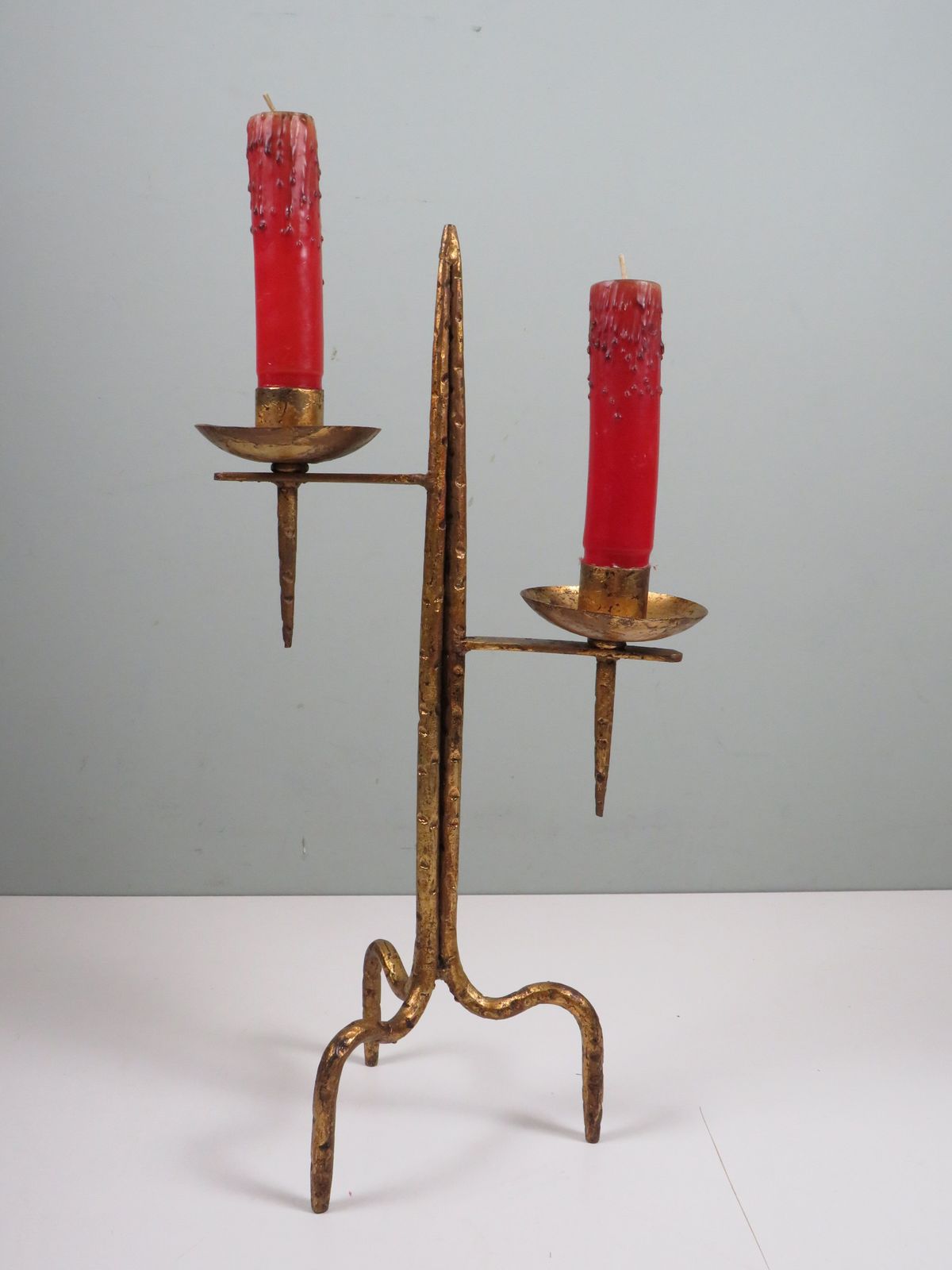 Large Brutalist Metal Candleholder With Venetian Influence, Sculptural Design, 1960s–1970s photo furniture