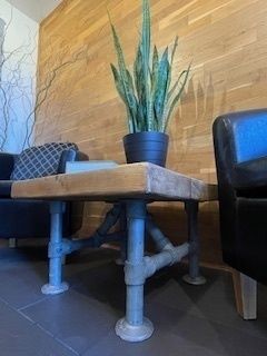 Unique Handmade Industrial Chunky Square Coffee Table With Reclaimed Pine & Steel Frame
