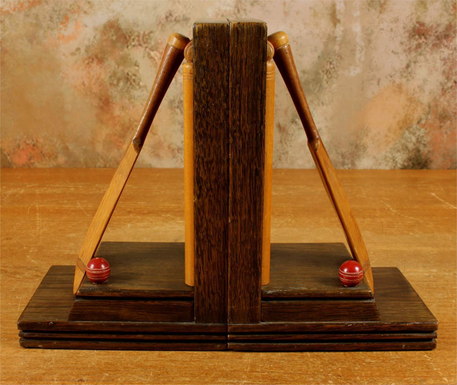 Antique Wooden Pair Of Bat & Ball Cricket Bookends. Thornton Smith Co. photo buy