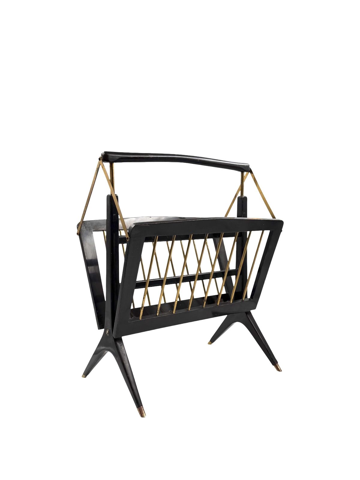 Mid Century Modern Brass Magazine Rack, Ico E Luisa Parisi  Italy 1950 photo for sale