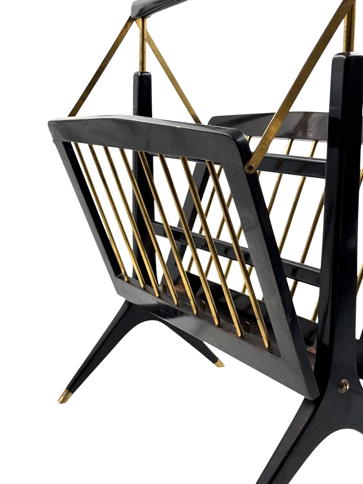 Mid Century Modern Brass Magazine Rack, Ico E Luisa Parisi  Italy 1950 photo 500.0