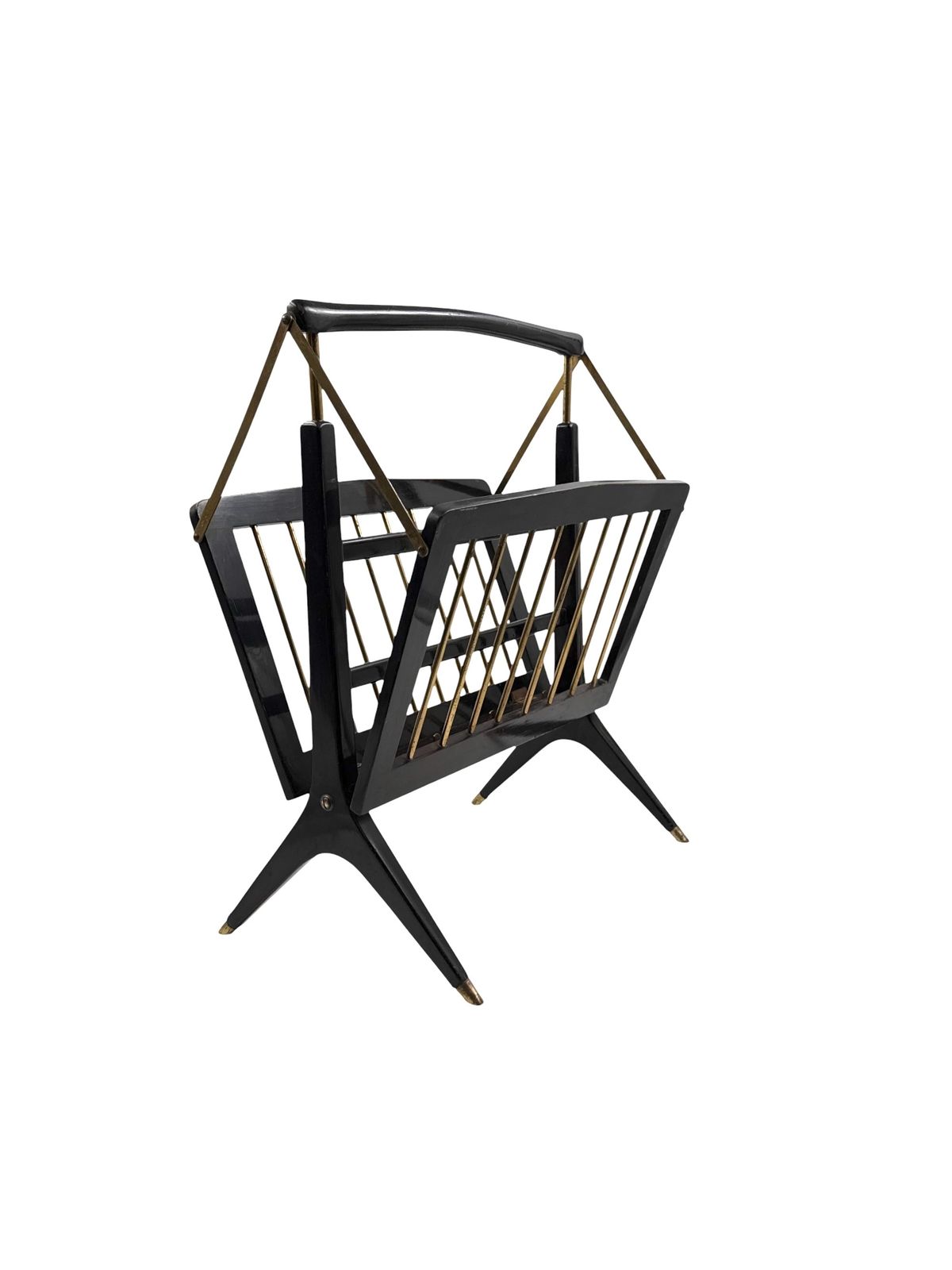 Mid Century Modern Brass Magazine Rack, Ico E Luisa Parisi  Italy 1950 photo buy