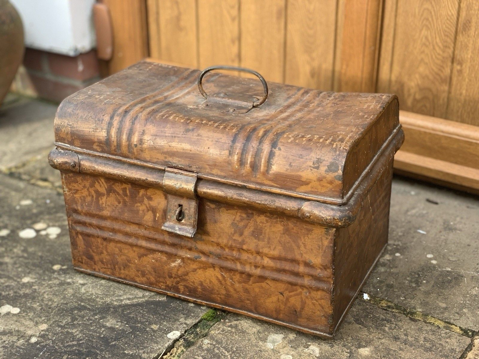 An Attractive Painted Victorian Tin Box photo for sale