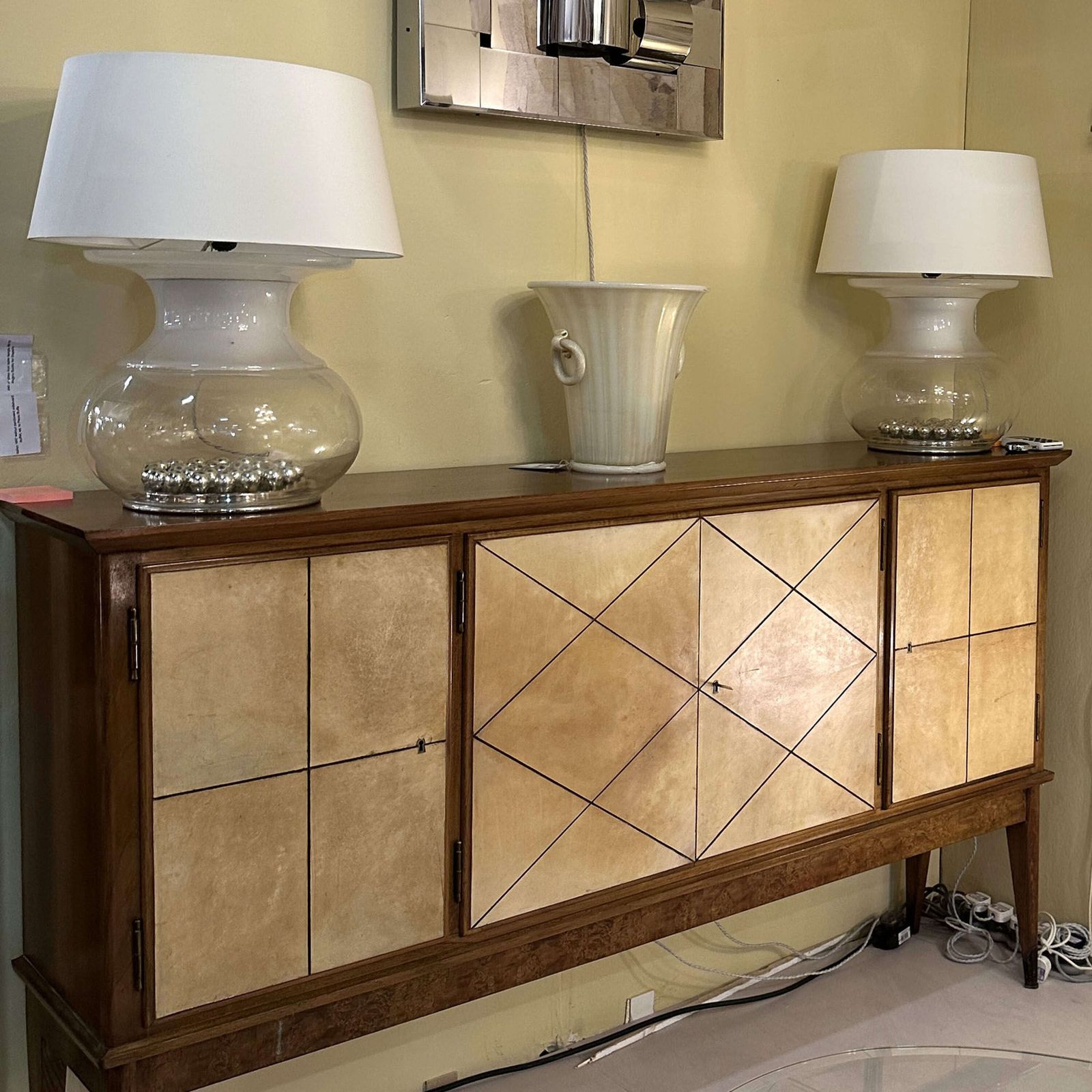Pair Of Large Reggiani Murano Table Lamps Italy 1970s photo vintage