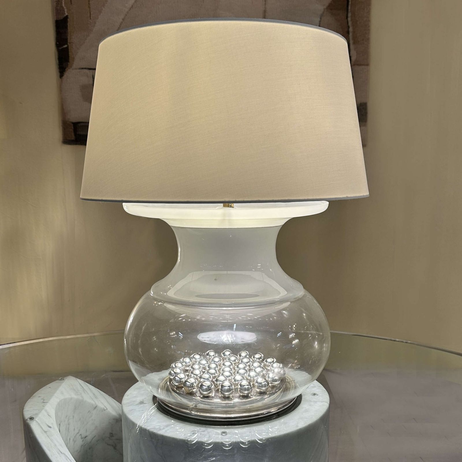 photo vinterior Pair Of Large Reggiani Murano Table Lamps Italy 1970s