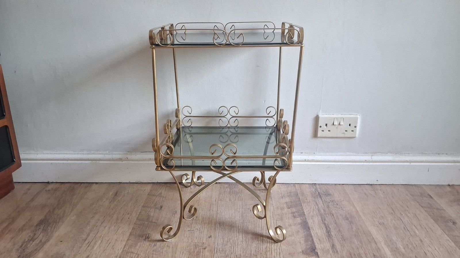 photo furniture 1960's French Mid Century Gilt Wrought Iron Drinks/Cocktail/Side..... Table