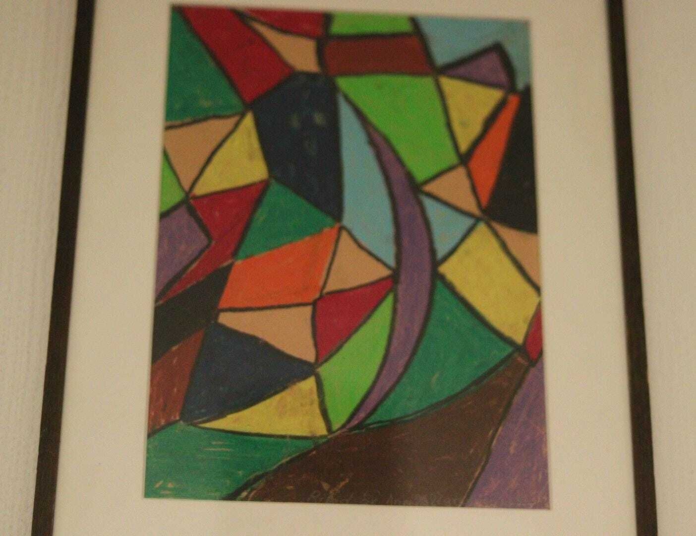 Original Mid Century Swedish Mixed Media/Oil Pastel On Panel – “Ritad 66” By Ann Wazzgren – Vintage& Framed  42 × 31 Cm (16.5" × 12.2") photo Art